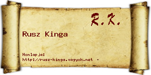Rusz Kinga névjegykártya